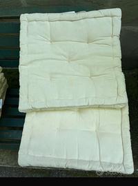 6 Cuscini materasso color panna 40x40 cotone 100%
