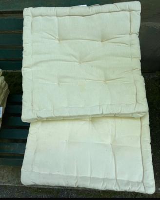 6 Cuscini materasso color panna 40x40 cotone 100%