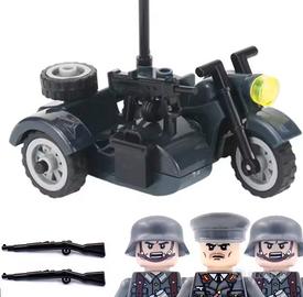 Set Soldati stile Lego ww2 tedeschi con moto