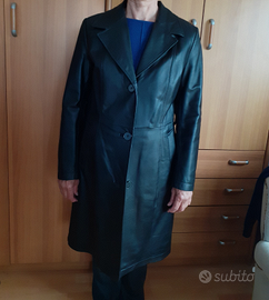 Giacca lunga in vera pelle