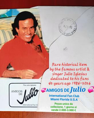 AMIGOS DE JULlio IGLESIAS Cartolina STORICA Collez