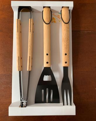 Set barbecue legno idea top taste griglia bbq