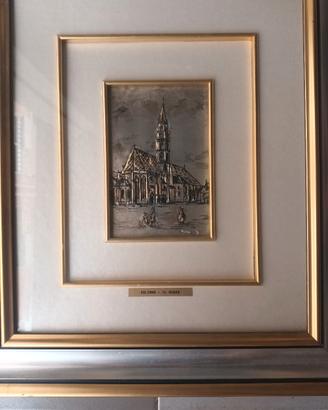 Quadro Vintage Duomo di Bolzano in argento 925