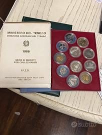 Serie di monete lire completa 1986