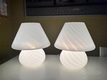 Coppia lampade vetro di Murano swirl vintage a fun