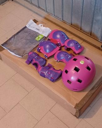 Protezioni skateboard/roller bambina + casco