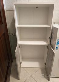 Mobile Multiuso / Mobiletto Bagno Bianco e Cemento