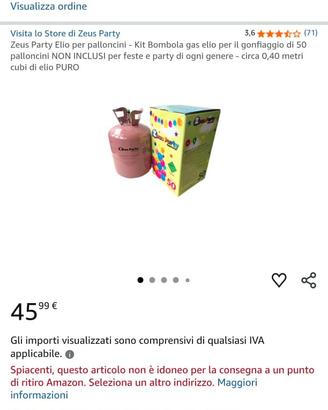 bombola gas elio nuova