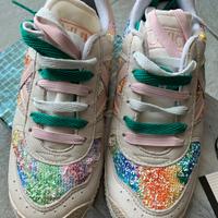 Scarpe Munich Goal da donna in pelle e paillettes