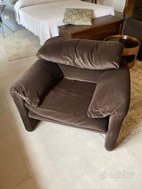 Coppia poltrone Cassina Maralunga velluto