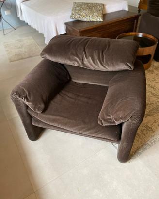 Coppia poltrone Cassina Maralunga velluto