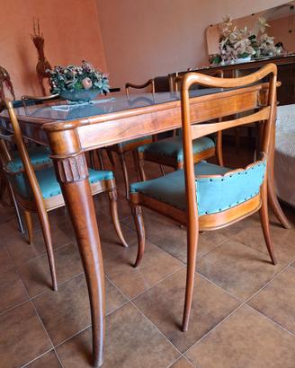 Sala da pranzo completa anni '50 in noce