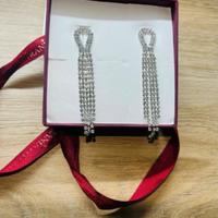 2 paia di orecchini donna pendenti strass