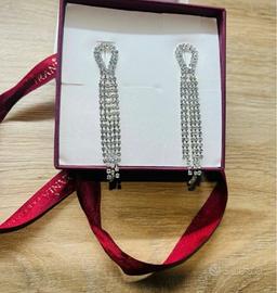 2 paia di orecchini donna pendenti strass