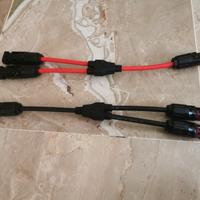 coppia cavi connettori  pannelli solari fotovoltai