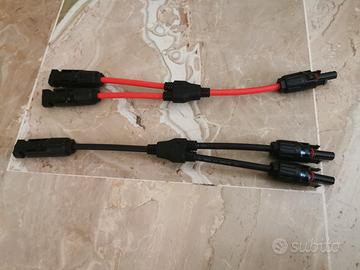 coppia cavi connettori  pannelli solari fotovoltai