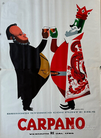 Testa - Poster Pubblicitario- Carpano brindisi con