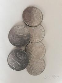 6 monete da 1 lira del regno d'italia del 1942