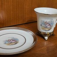tazza limoges vintage da collezione argento/bianco
