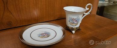 tazza limoges vintage da collezione argento/bianco