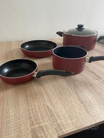 Set pentole rosse antiaderenti 5 pezzi