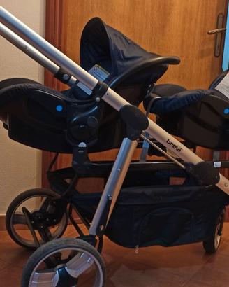 Trio passeggino gemellare Brevi ovo twin