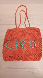 Borsa artigianale arancione in rete