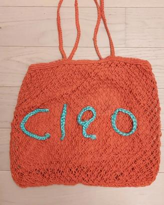 Borsa artigianale arancione in rete
