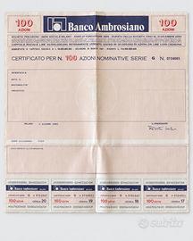 Lotto 4 certificati azionari Banco Ambrosiano