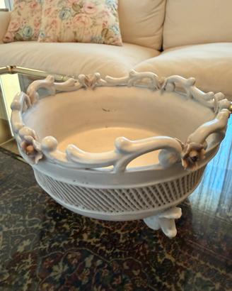Cestino in ceramica Capodimonte