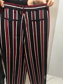 Pantaloni a righe verticali multicolor