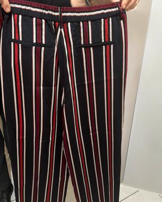 Pantaloni a righe verticali multicolor
