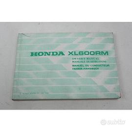 MANUALE USO E MANUTENZIONE HONDA XL 600 RM