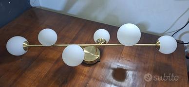 LAMPADARIO NUOVO BIANCO E ORO