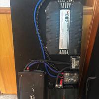 Impianto audio cassa, amplificatore e subwoofer