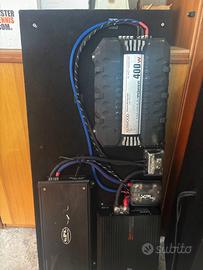 Impianto audio cassa, amplificatore e subwoofer