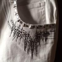 Pantaloni donna cotone con strass meravigliosi