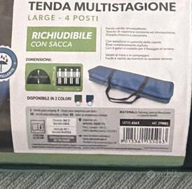 Tenda Cupola 4 Posti Doppio Telo Verde campeggio