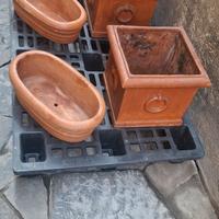 set di 4 vasi in cotto dell'inpruneta