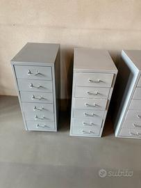 Tre cassettiere metallo