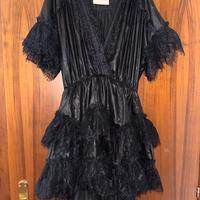 Aniye By vestito nero con balze in pizzo