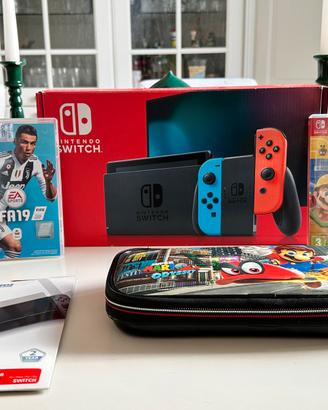 Nintendo Switch Standard + Custodia + 2 Giochi