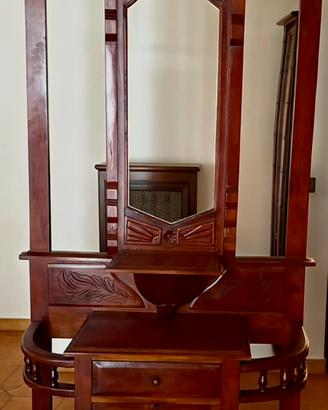 Mobile ingresso in legno con specchio