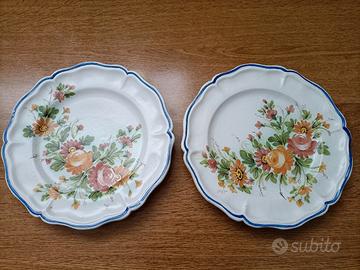 Coppia piatti dipinti a mano vintage