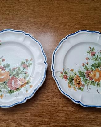 Coppia piatti dipinti a mano vintage