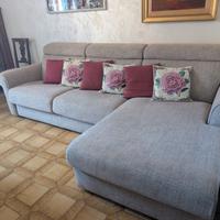 Divano letto angolare con isola grigio