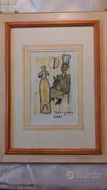 Quadro Tonino Guerra pastello su carta anno 2000