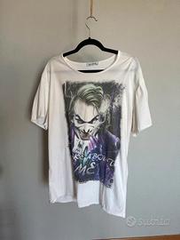 Tshirt Joker bianca con stampa tg L