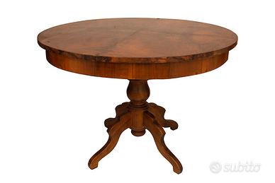 Tavolo tondo, radica di noce, Italia, primi '900