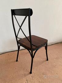 Sedie Nuove Vintage Industriale in Legno e Metallo